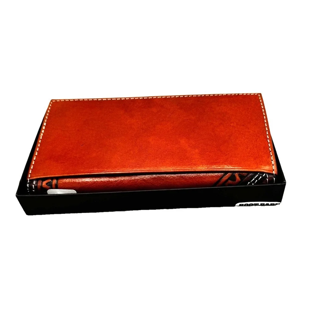 Cody James Men's Hairon Embossed Leather Rodeo Wallet Brown Cowboy‎ Western NEW